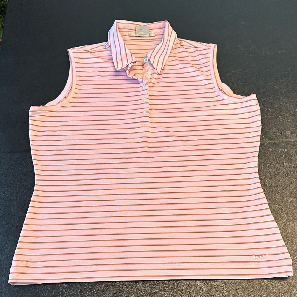 Nike Pink Striped Sleeveless Golf